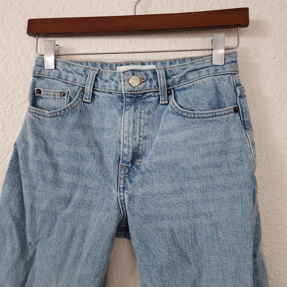 Topshop High Waisted Straight Leg Jeans Light Wash Women's Size 25 - Picture 4 of 6